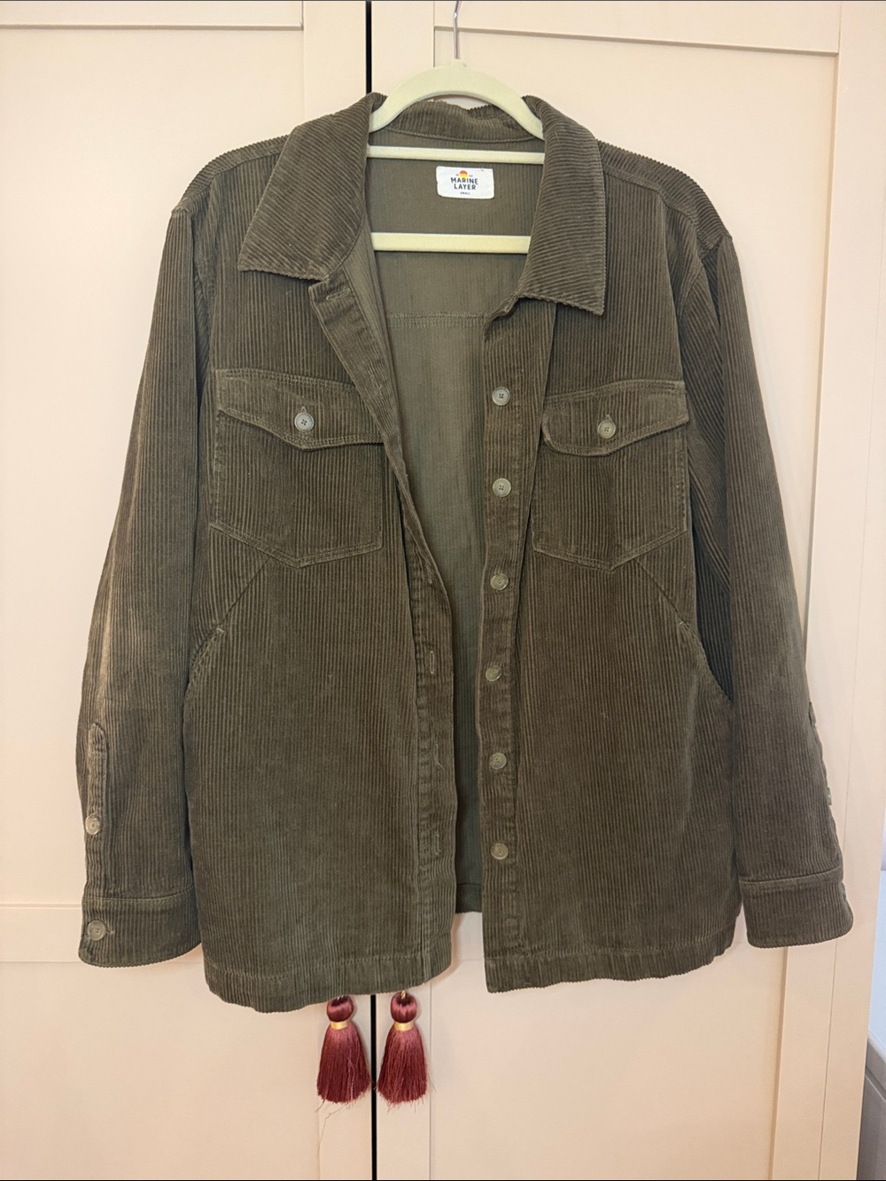 Marine Layer Olive Green Corduroy Utility Shacket